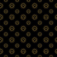 Solar Energy Logo seamless pattern isolated on black background