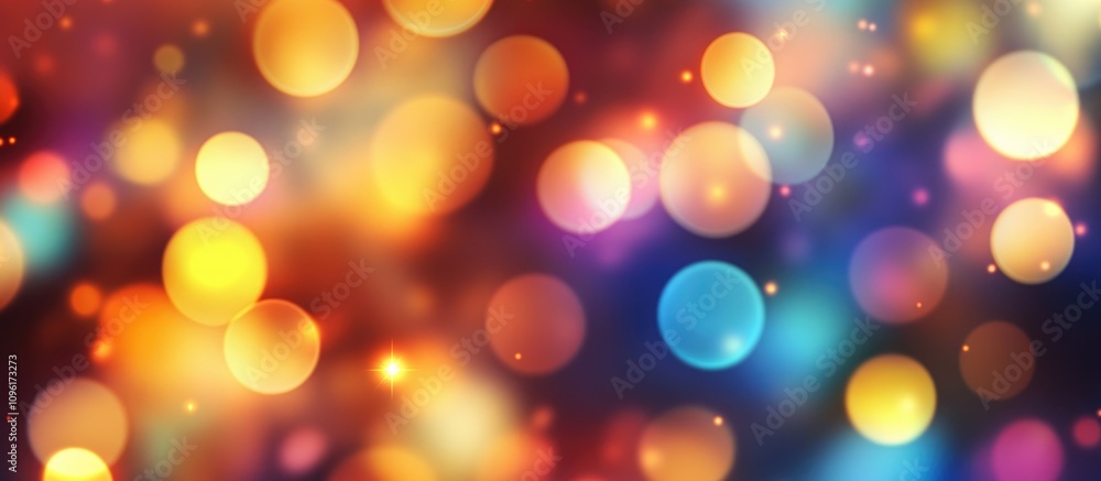Poster colorful abstract blurred background with vibrant light bokeh effects ideal for web design and creat