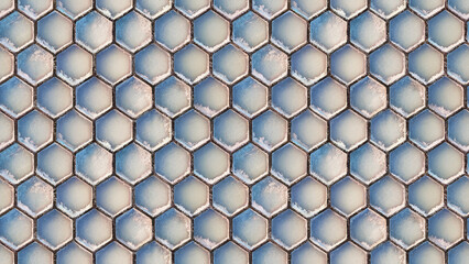 Fototapeta premium A pattern of a honeycomb with a frosted, icy appearance