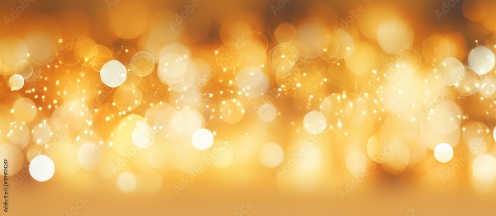 Poster golden festive bokeh background with soft blurred lights creating a warm and inviting atmosphere for