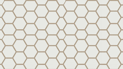 Obraz premium A pattern of honeycomb outlines in a minimalist style