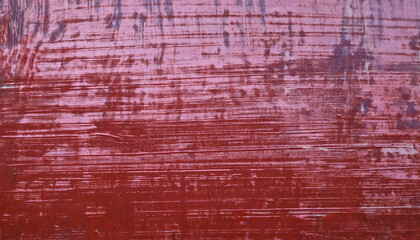 Obraz premium Abstract Red Painted Metal Texture with Rustic Brush Strokes and Weathered Patterns