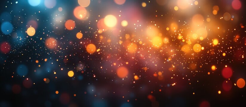 Vibrant abstract background with bokeh effect depicting fireworks and colorful light patterns for festive celebrations
