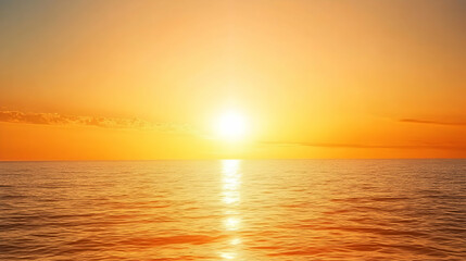 Naklejka premium Clear sunrise sky with hues of orange and yellow welcoming a new day
