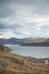 Water reservoir in winter at Armenia.