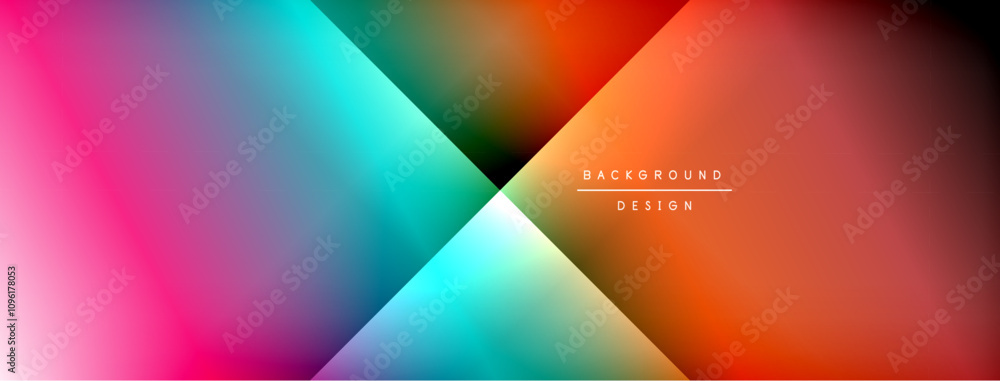 Poster Dynamic shadow lines with gradient colors geometric background