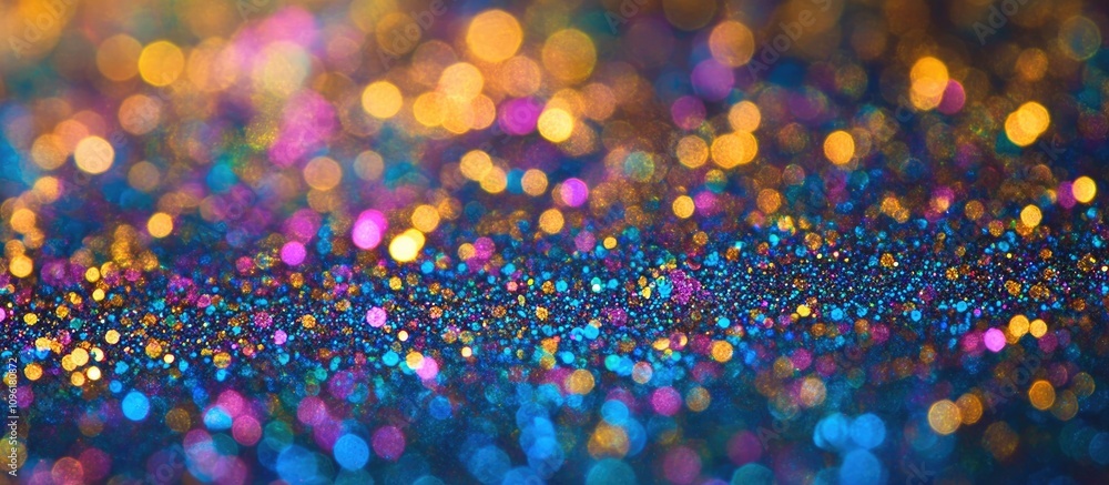 Aufkleber colorful glitter bokeh lighting effect creating a vibrant abstract backdrop with blurred shimmering 