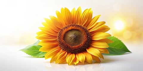 Obraz premium Vibrant Sunflower Flower Illustration on White Background, Perfect for Floral Designs, Print Media, and Digital Art, Symbolizing Happiness and Nature's Beauty