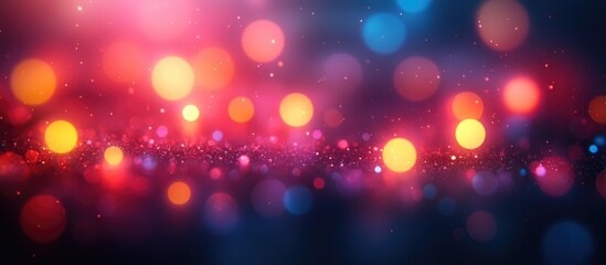 Abstract bokeh lights background in vibrant colors creating a festive and dreamy atmosphere suitable for celebrations and events