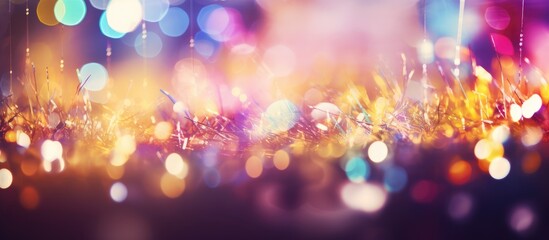 Festive celebration background with sparkling lights and vibrant colors creating a cheerful atmosphere for events and parties