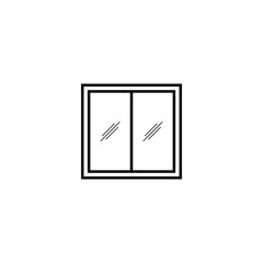A sleek black striped window icon, ideal for architectural, interior design, and real estate projects, featuring a minimalist and modern style