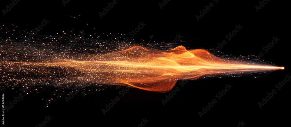 Aufkleber abstract extended exposure of vibrant fireworks creating dynamic light trails against a dark backgro