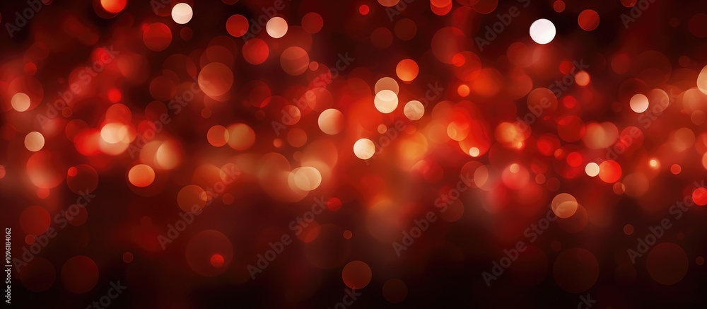 Poster vibrant red bokeh background with shimmering circular spots creating a beautiful defocused effect fo