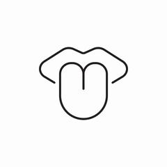 mouth tongue show icon sign vector