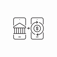 phone bank money transfer icon sign vector