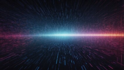 Futuristic abstract background with flowing vertical lines and neon glowing elements, dynamic design with copy space