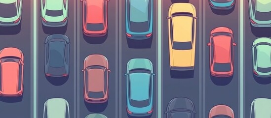 Traffic congestion on interstate highway with bumper-to-bumper cars and bottleneck caused by border control and vehicle collisions aerial view