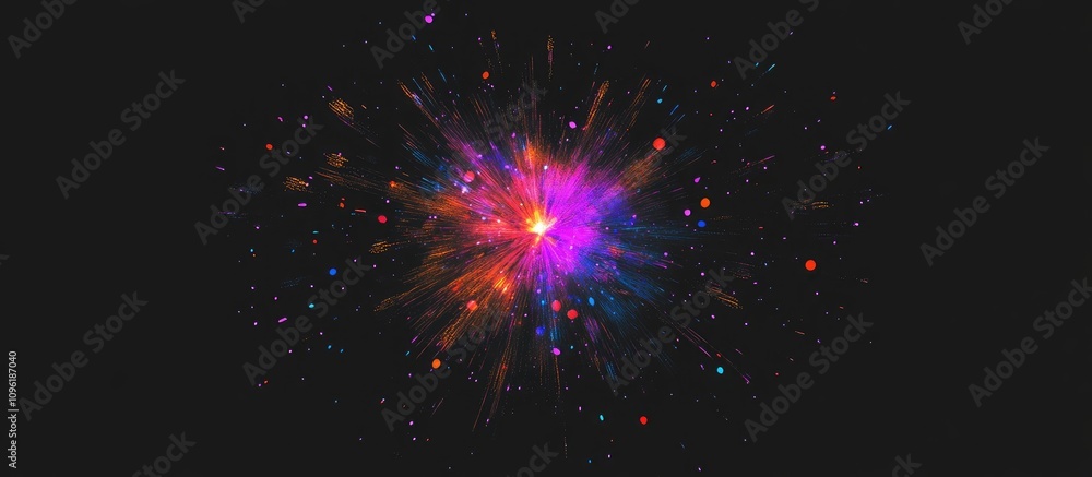 Poster colorful fireworks explosion on a dark background creating a vibrant and festive atmosphere with mul