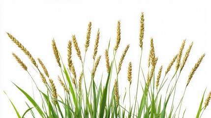 Golden Wheat and Lush Green Grass