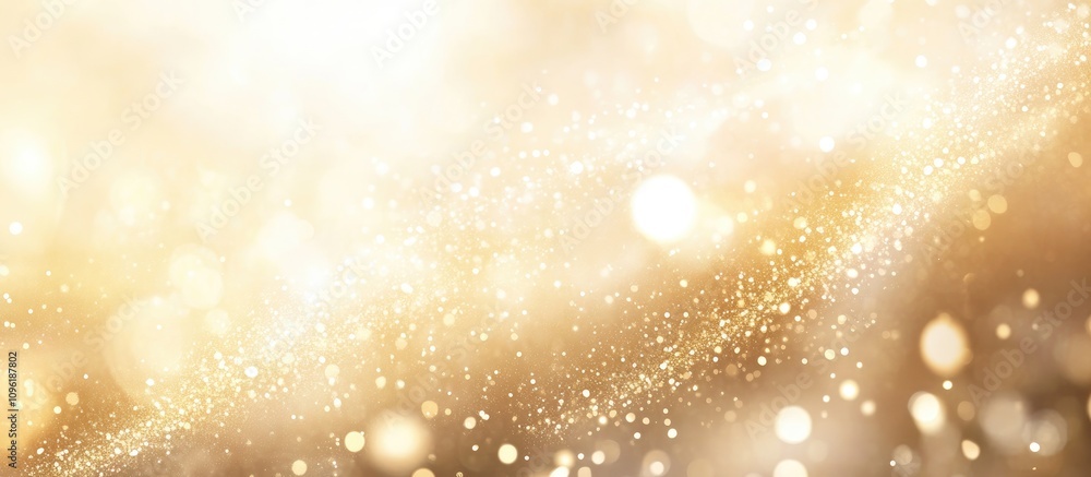 Poster golden shimmering bokeh background with soft lights and radiant glow for elegant designs and festive