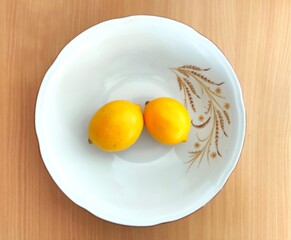 Yellow lemons on the table