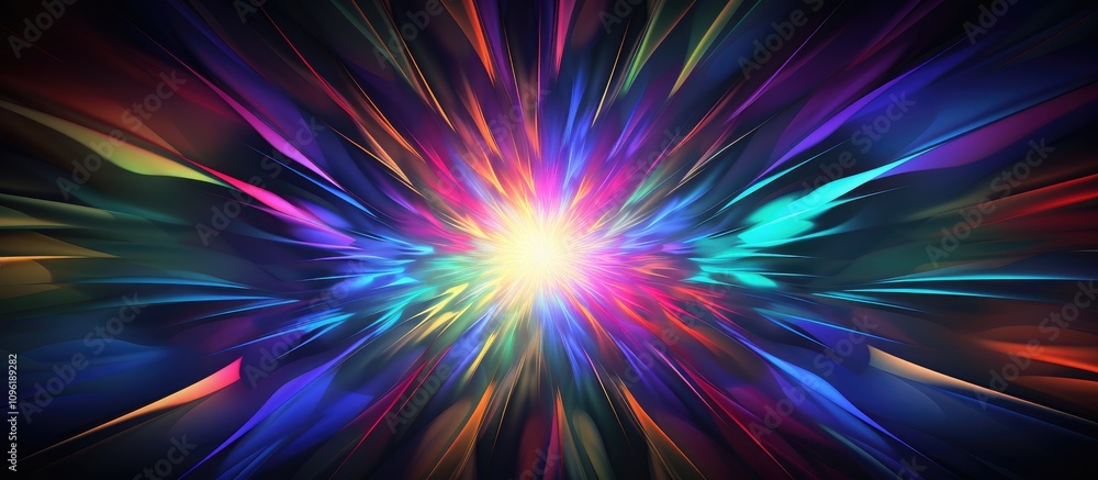 Poster colorful abstract fractal explosion background with vibrant hues creating a dynamic festive atmosphe