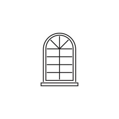 A sleek black striped window icon, ideal for architectural, interior design, and real estate projects, featuring a minimalist and modern style