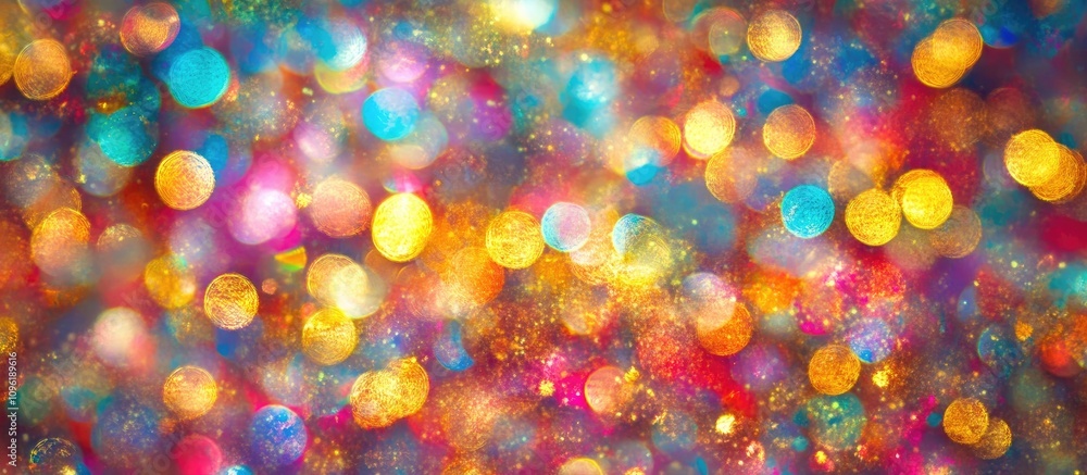 Poster colorful abstract bokeh light background creating a dreamy and vibrant festive atmosphere with a mix