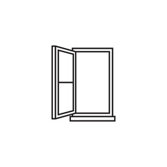 A sleek black striped window icon, ideal for architectural, interior design, and real estate projects, featuring a minimalist and modern style