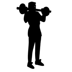 illustration de personne, homme et femme pratiquant activité de fitness, silhouette noire