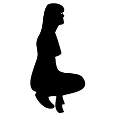 illustration de personne, homme et femme pratiquant activité de fitness, silhouette noire