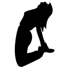 illustration de personne, homme et femme pratiquant activité de fitness, silhouette noire