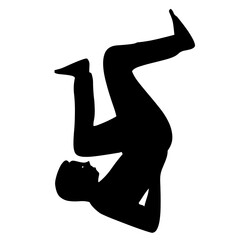 illustration de personne, homme et femme pratiquant activité de fitness, silhouette noire