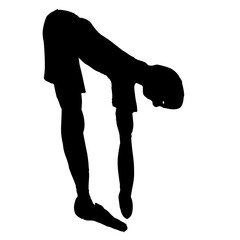 illustration de personne, homme et femme pratiquant activité de fitness, silhouette noire