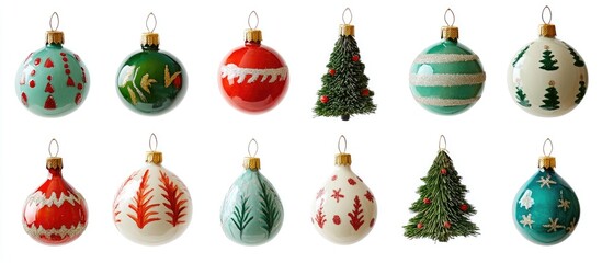 Vintage Christmas Ornaments Collection in Festive Colors and Designs for Holiday Decor