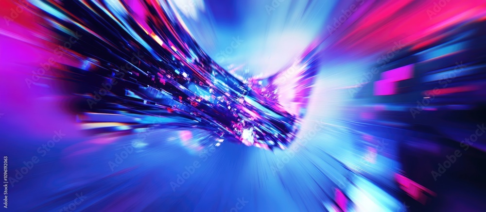Poster vibrant abstract background with dynamic blue blur and luminous bokeh elements for creative design a