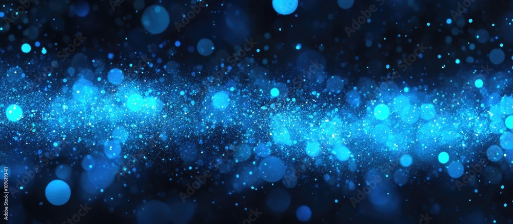 Poster elegant shimmering blue bokeh background with sparkling lights creating a dreamy abstract atmosphere