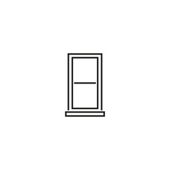 A sleek black striped window icon, ideal for architectural, interior design, and real estate projects, featuring a minimalist and modern style