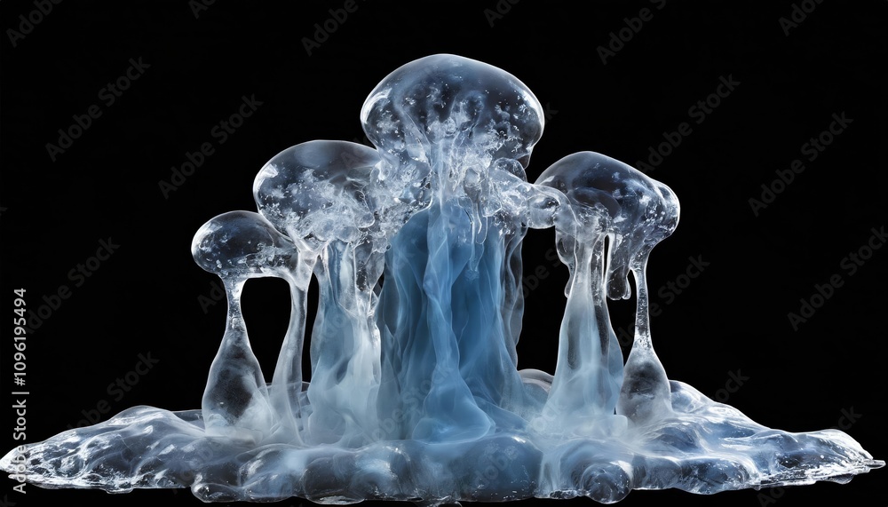 Poster dripping liquid smoke frozen in a mesmerizing abstract futuristic d texture - isolated design elemen