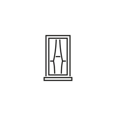 A sleek black striped window icon, ideal for architectural, interior design, and real estate projects, featuring a minimalist and modern style