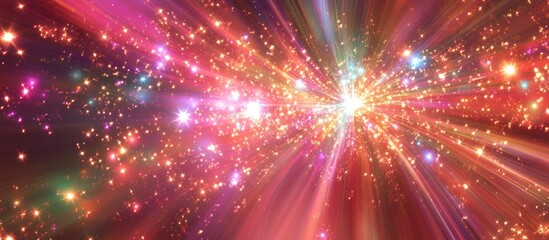Fototapeta premium Vibrant abstract starlight backdrop with colorful bursts and radiant light effects for festive holiday themes
