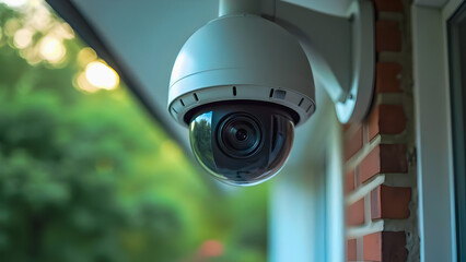Outdoor Security Camera on Brick Wall