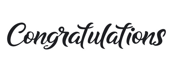 Congratulations card vectors. Wavy elegant calligraphy spelling for decoration on holidays.