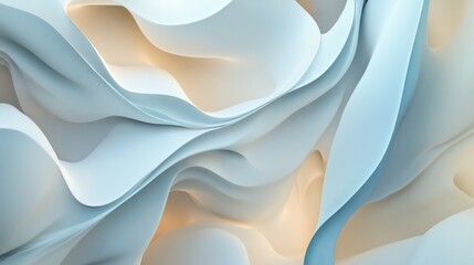 Obraz premium Smooth abstract 3D forms, blending soft colors in gradients to create a calming and harmonious design