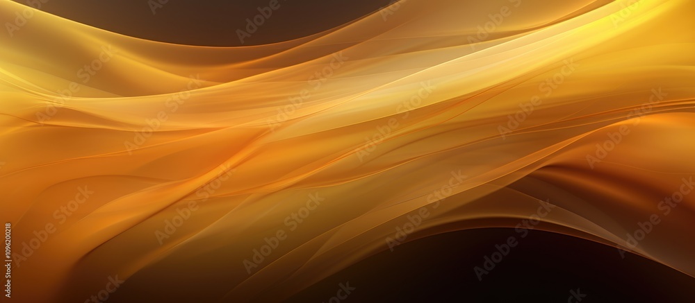 Poster elegant golden wave backdrop with smooth flowing texture ideal for backgrounds and design projects.