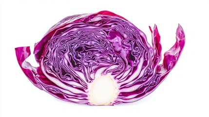 Fototapeta premium Vibrant Red Cabbage Slice - A Healthy and Delicious Food