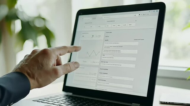 1_Close Up of Hand Using Customer Success Software Dashboard