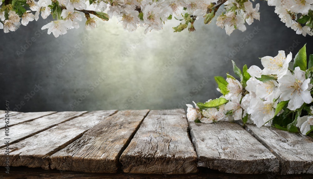 Aufkleber Rustic Empty Wooden Table Background with Weathered Texture for Product Display, Food Photography, or Rustic Decor Themes â€“ Ideal for Visual Content Creation and Marketing Projects