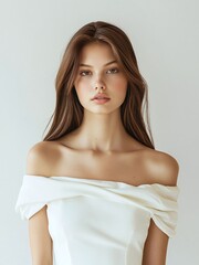 Fototapeta premium Set of pictures of the same woman with different styles of short and long hair