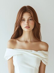 Fototapeta premium Set of pictures of the same woman with different styles of short and long hair